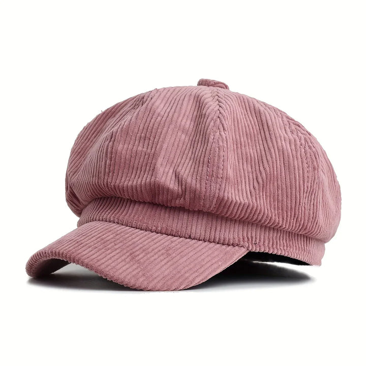 Dames pet | Bruine corduroy newsboy cap in vintage stijl