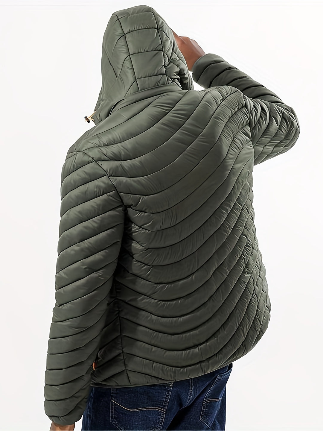 Heren donsjas | Warme winterjas met capuchon en rits
