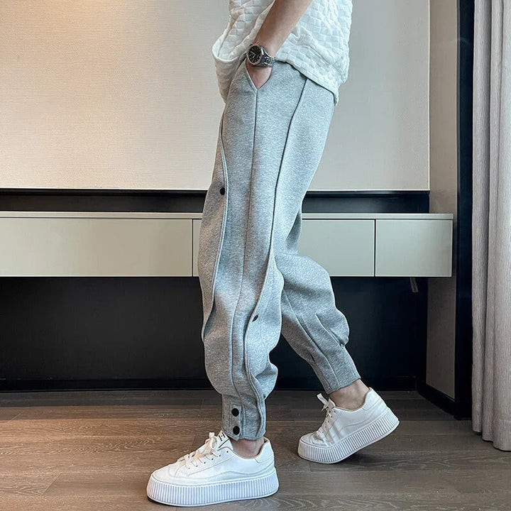 Joggingbroek heren en dames | Grijze tapered joggers met elastische taille
