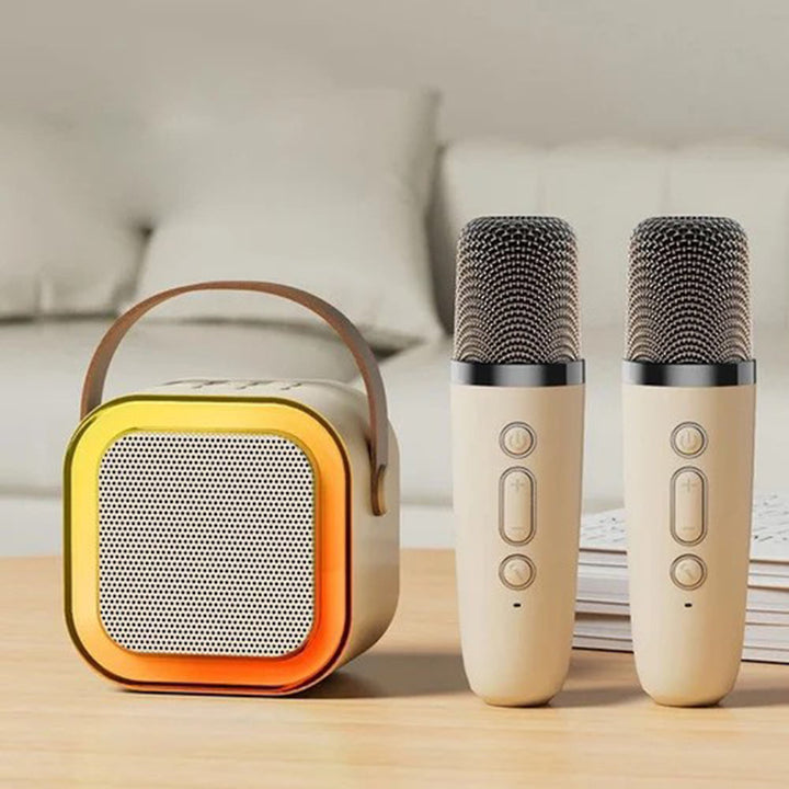 Mini-karaoke set met draadloze microfoons