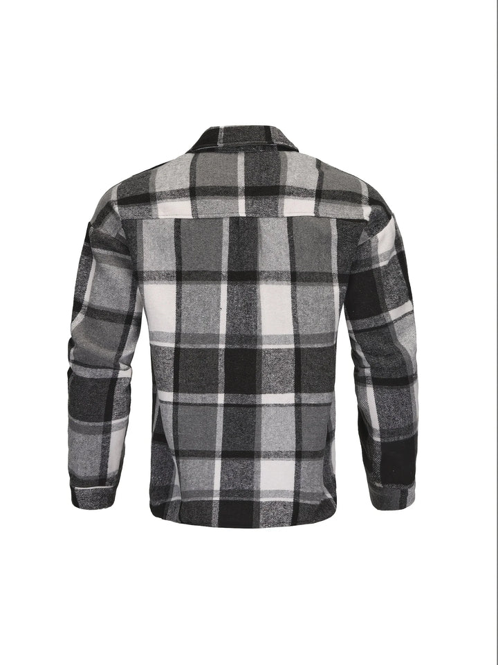 Heren overhemd | Geruit flanel shirt met lange mouw