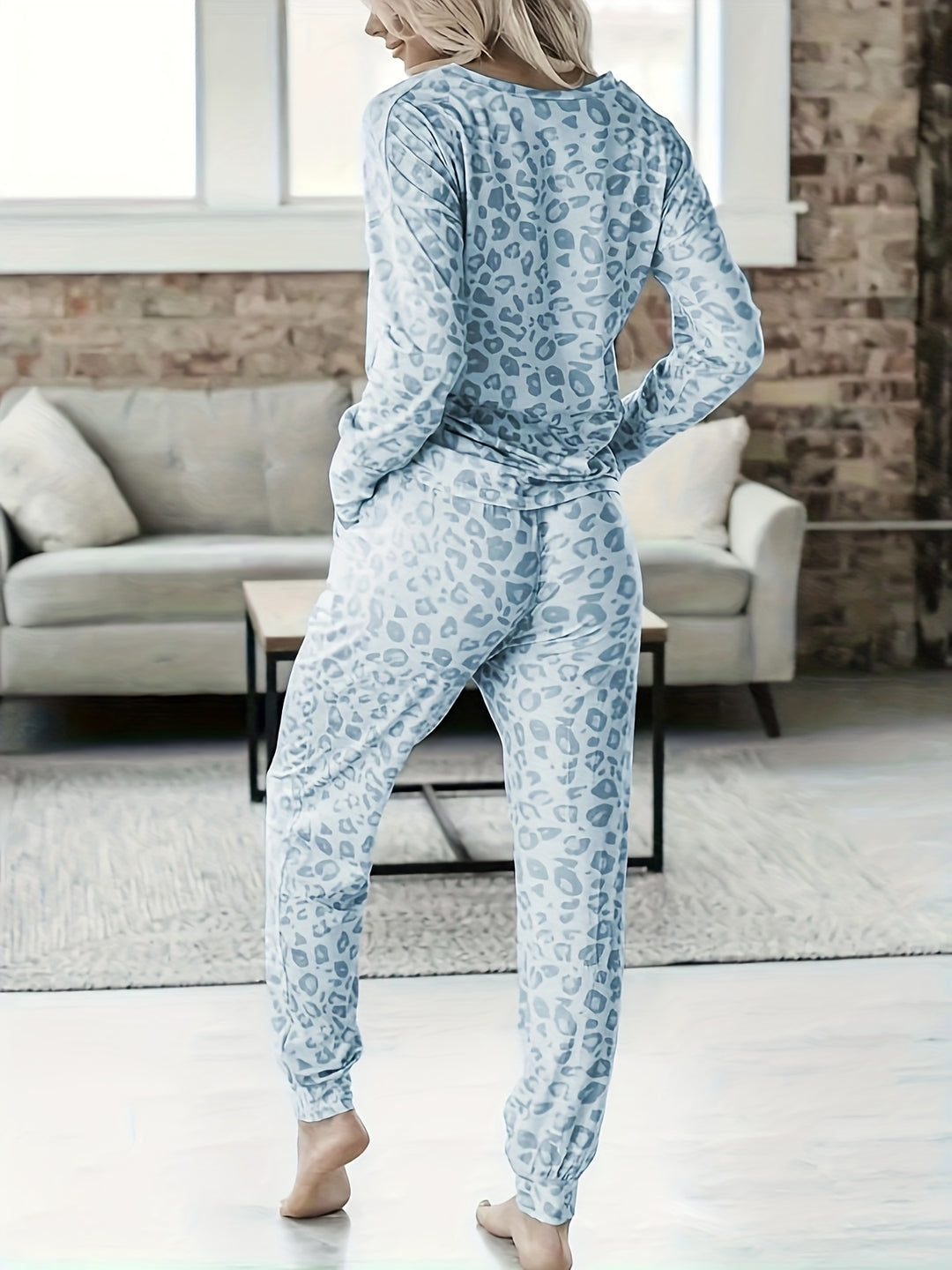 Dames pyjama set | Loungewear dames met luipaardprint