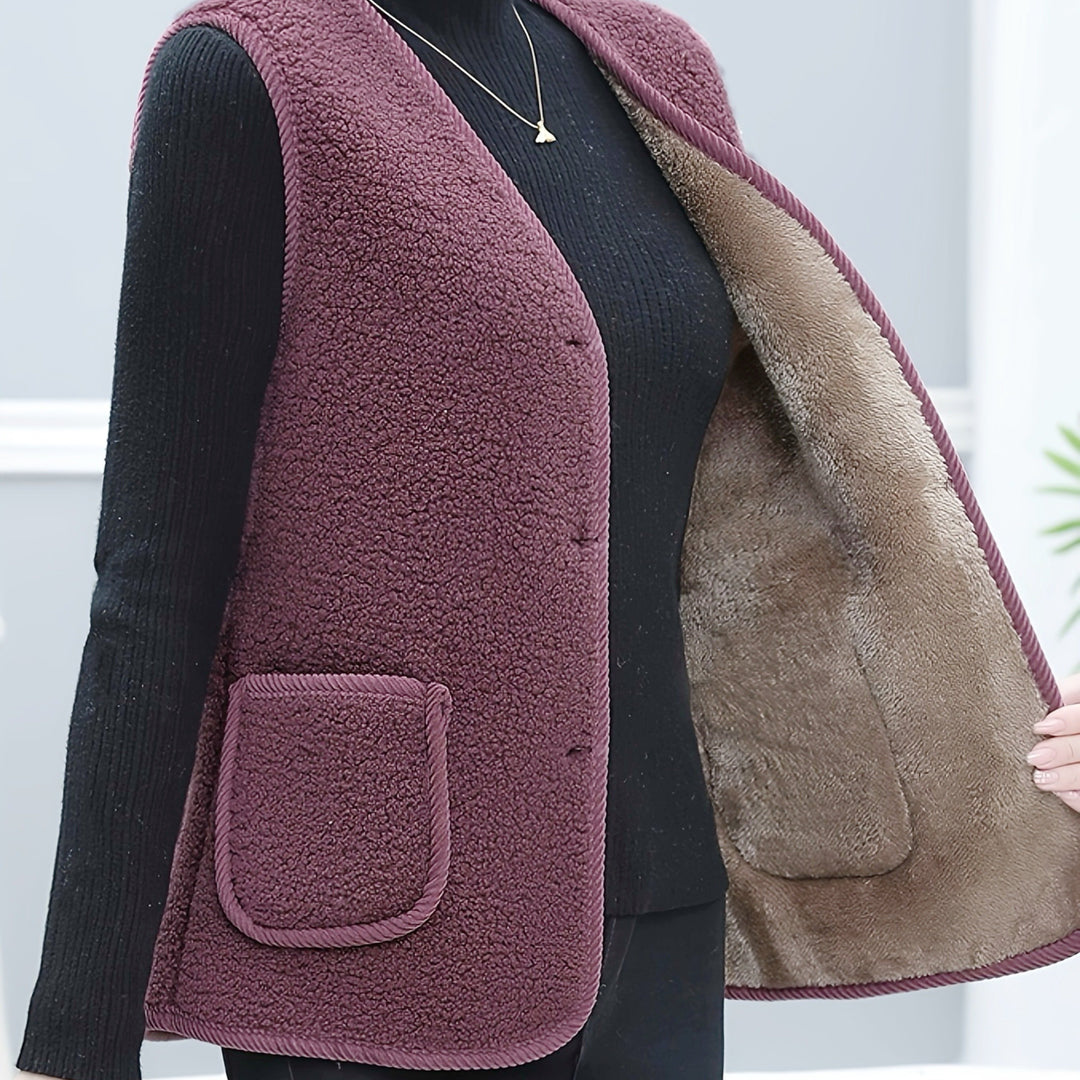 Dames vest | Puffer vest met fleece voering