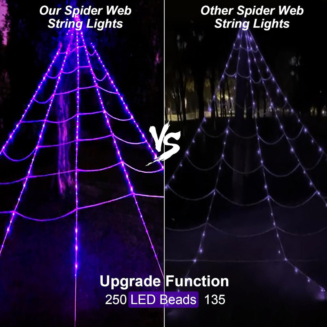 Spectral Web | Lichtgevend XXL spinnenweb voor Halloween