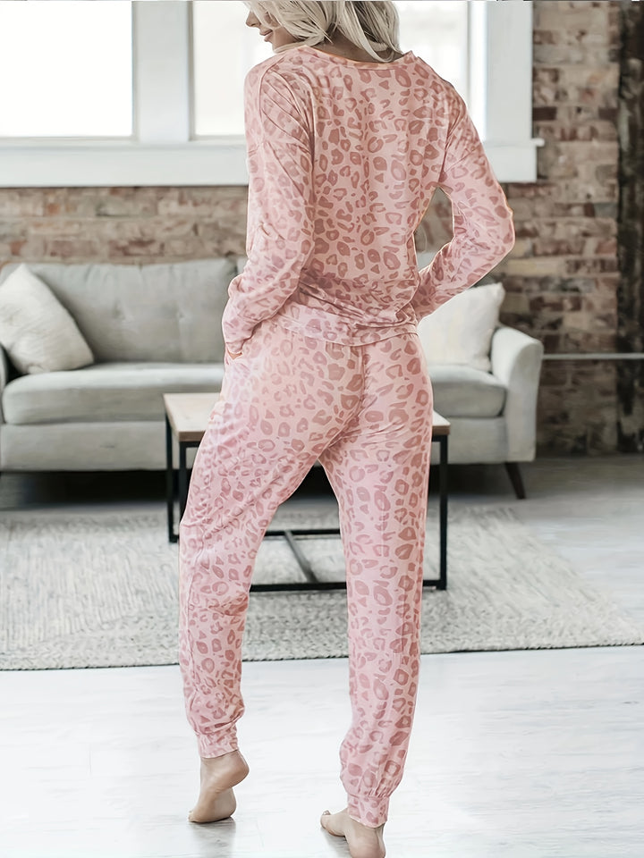 Dames pyjama set | Loungewear dames met luipaardprint