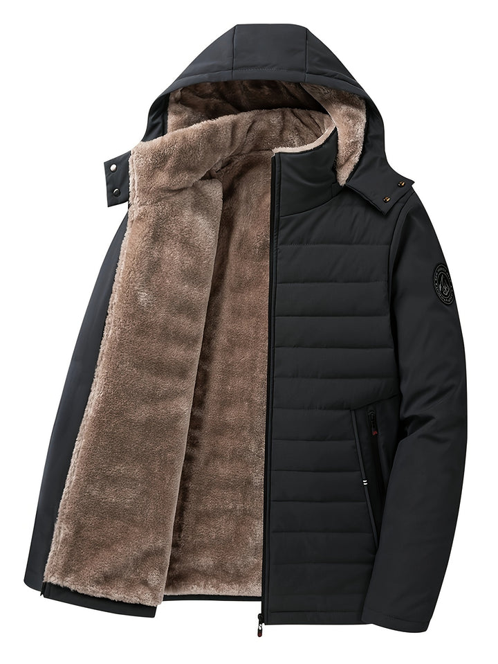 Heren winterjas | Parka met fleece voering en capuchon