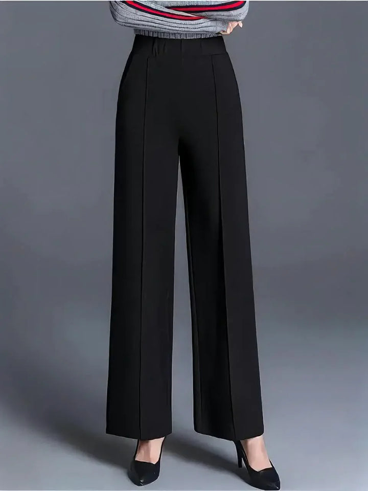 Dames pantalon | Hoge taille wide leg broek voor kantoor