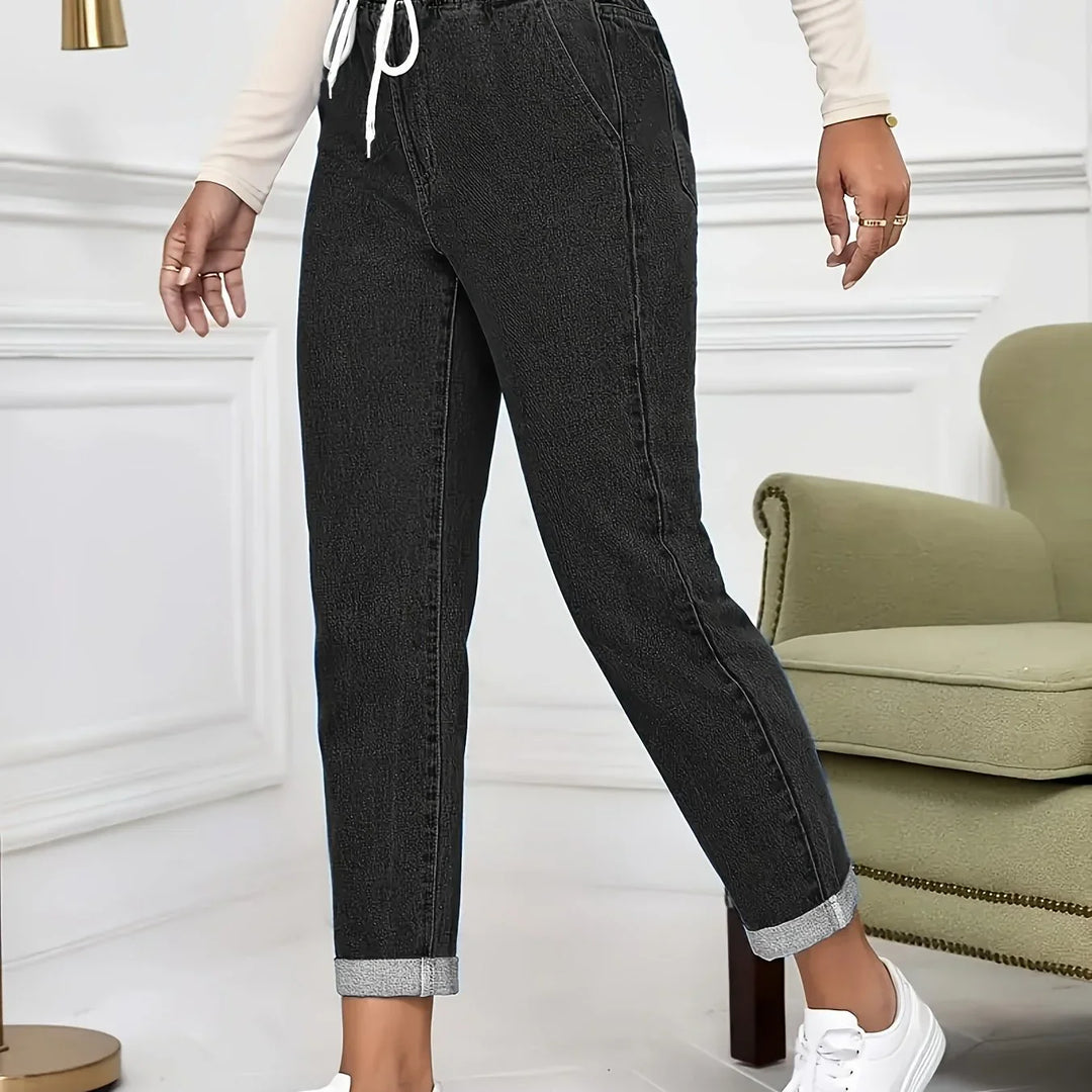 Dames jeans | Lichte spijkerbroek met elastische taille