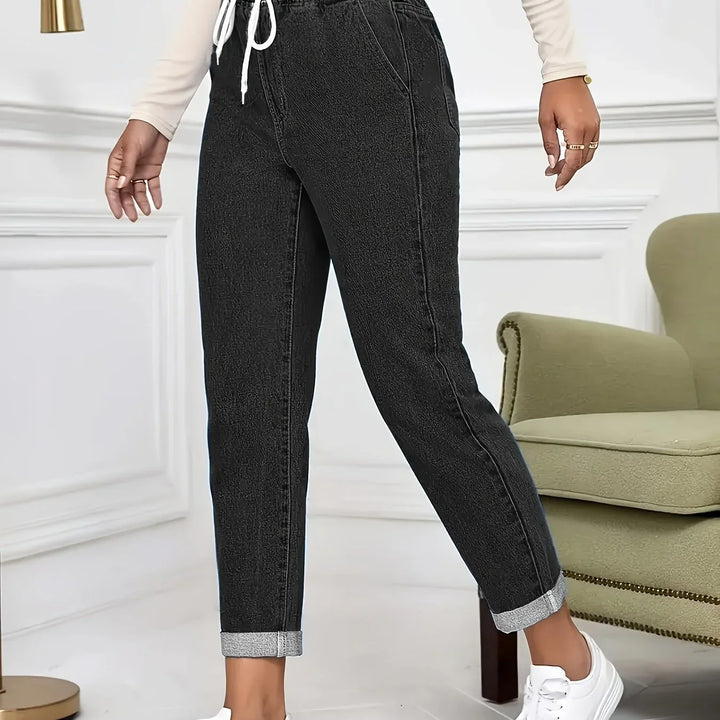 Dames jeans | Lichte spijkerbroek met elastische taille