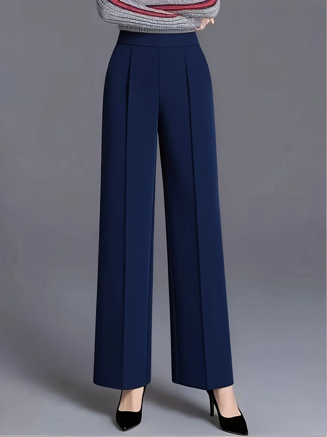 Dames pantalon | Hoge taille wide leg broek voor kantoor