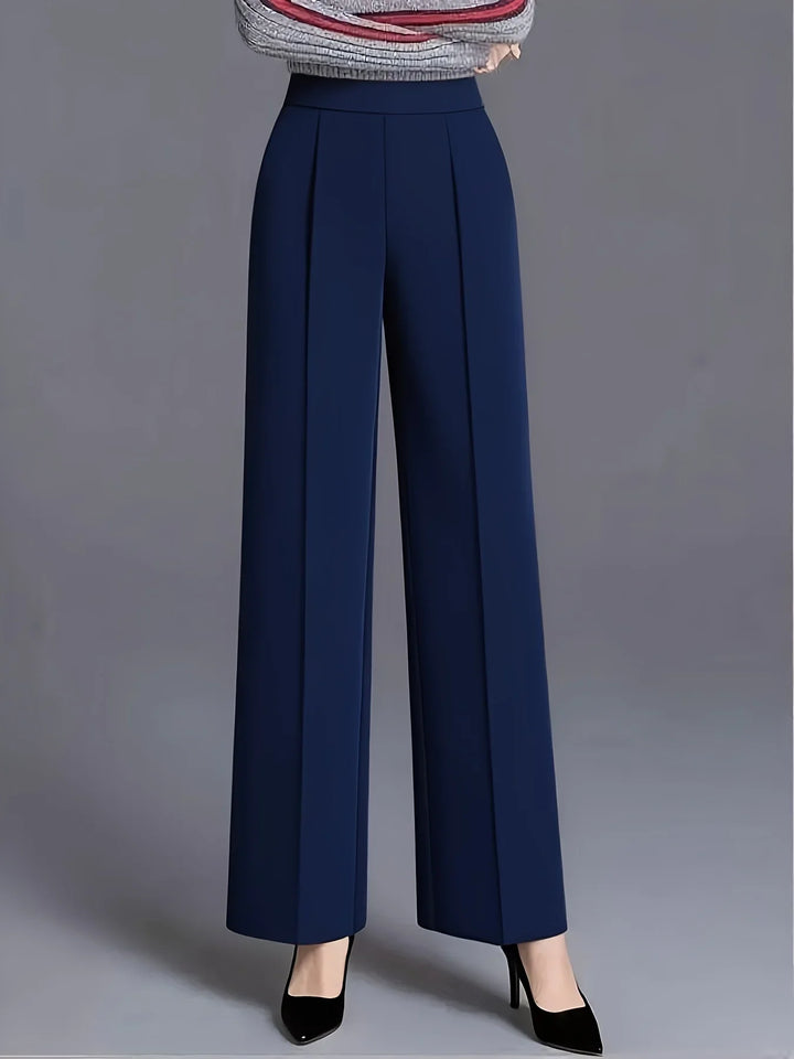 Dames pantalon | Hoge taille wide leg broek voor kantoor