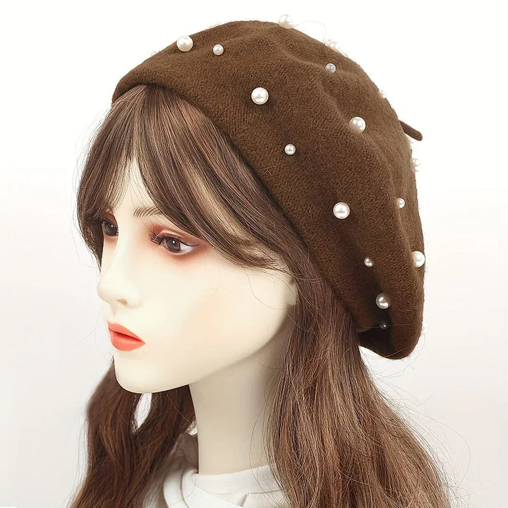 Baret dames met parels | Elegante winter baret voor herfst & dagelijks gebruik