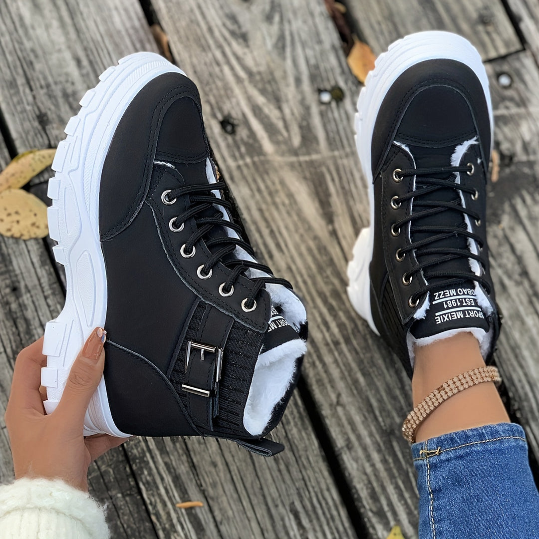 Dames winter boots | Warme snowboots met bont en dikke zool