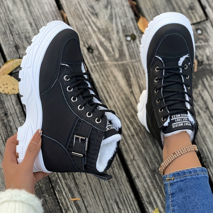Dames winter boots | Warme snowboots met bont en dikke zool