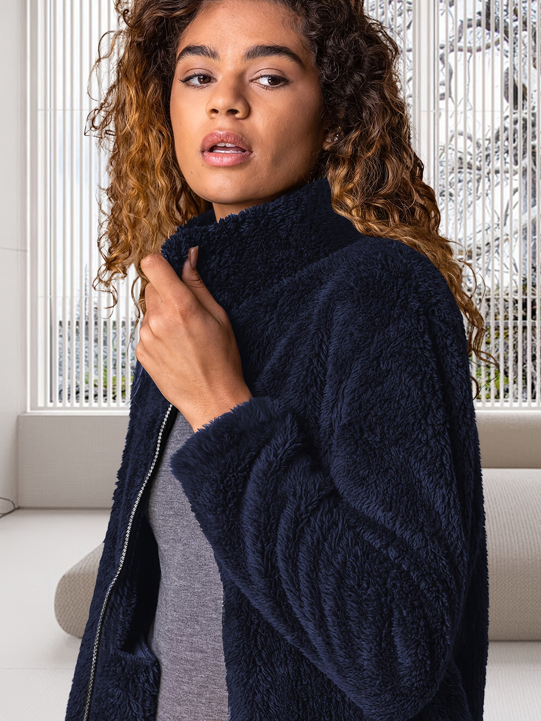 Dames winter vest | Fleece vest met rits en zakken