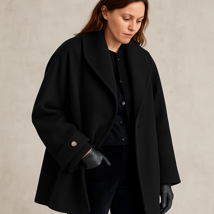 Oversized dames trenchcoat met contrasterende bies