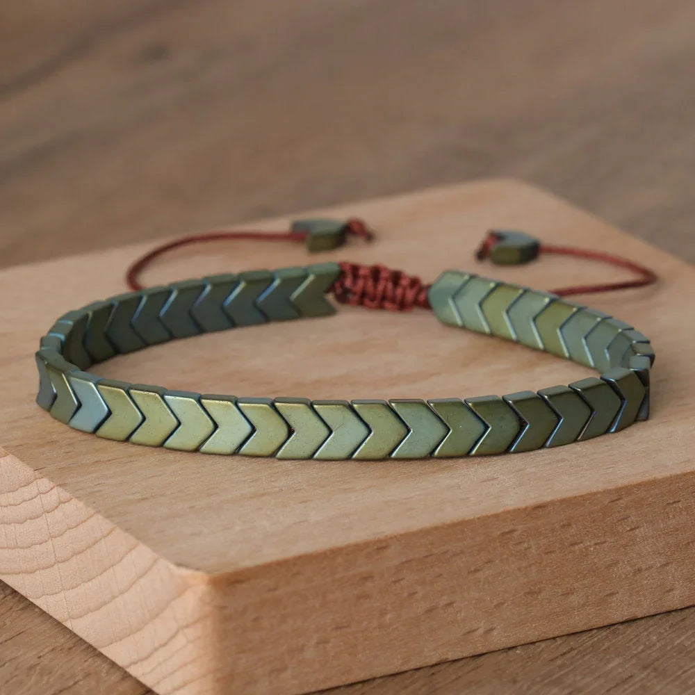 Hematiet armband | Unisex natuursteen bracelet verstelbaar