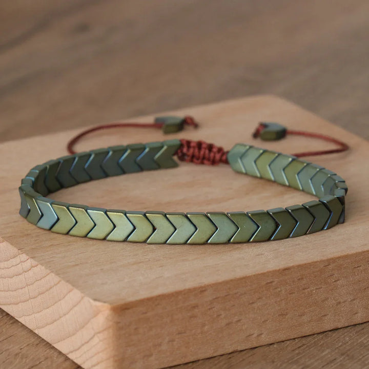 Hematiet armband | Unisex natuursteen bracelet verstelbaar