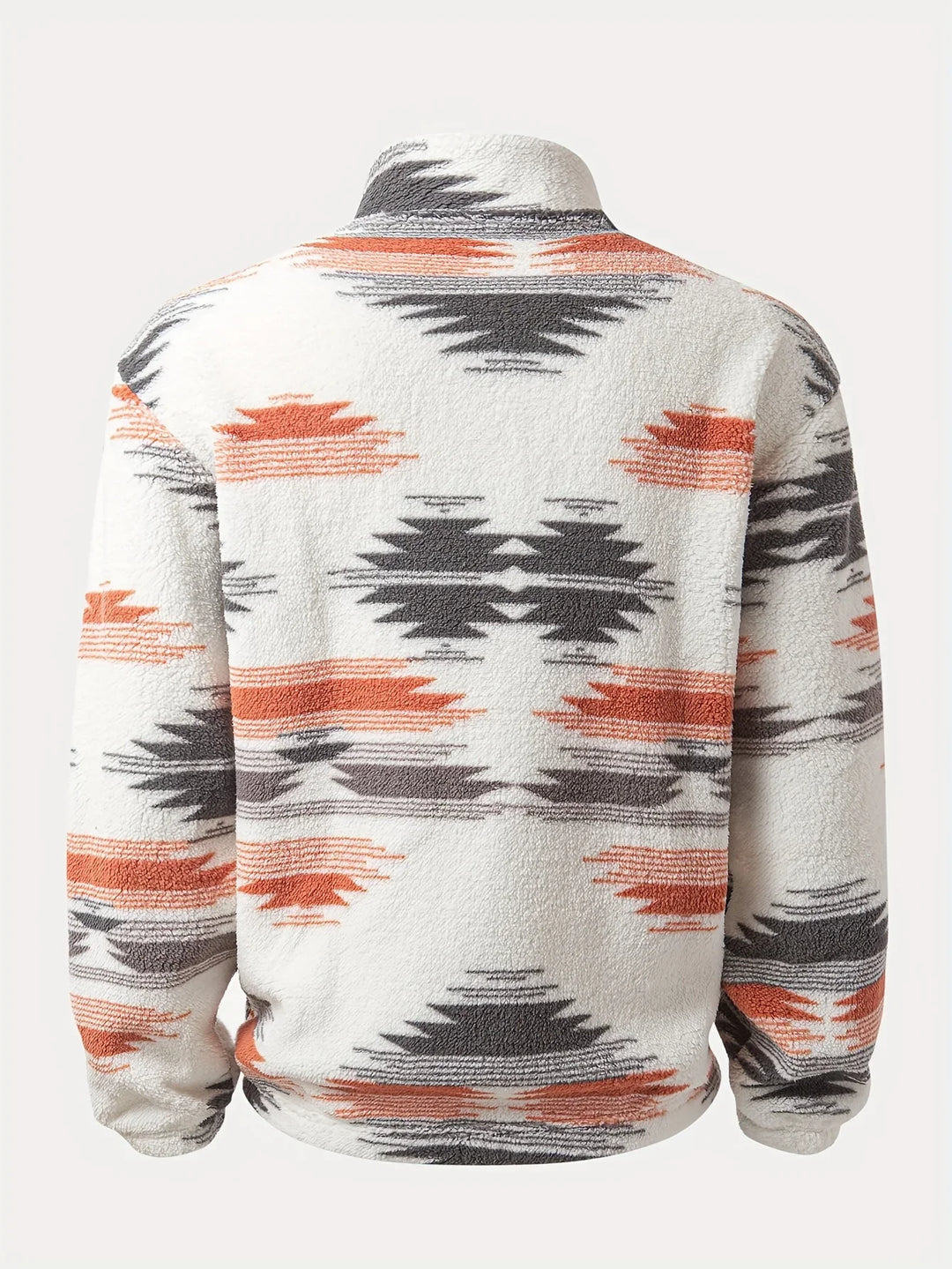 Heren fleece trui | Half zip sweater met aztec print