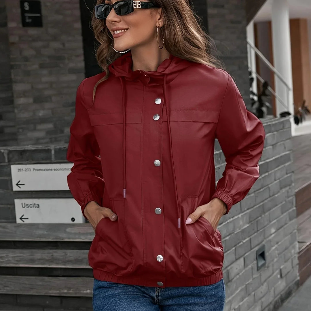 Dames regenjas | Lichtgewicht windproof jas met capuchon en rits