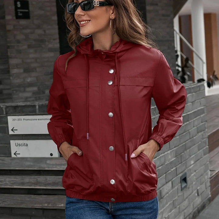 Dames regenjas | Lichtgewicht windproof jas met capuchon en rits