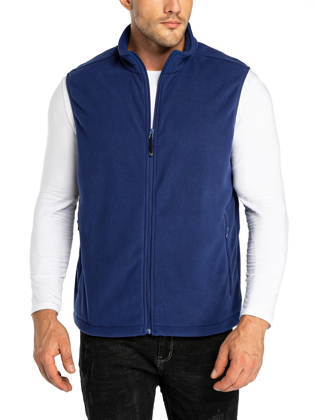 Fleece vest heren | Lichtgewicht mouwloos vest met rits