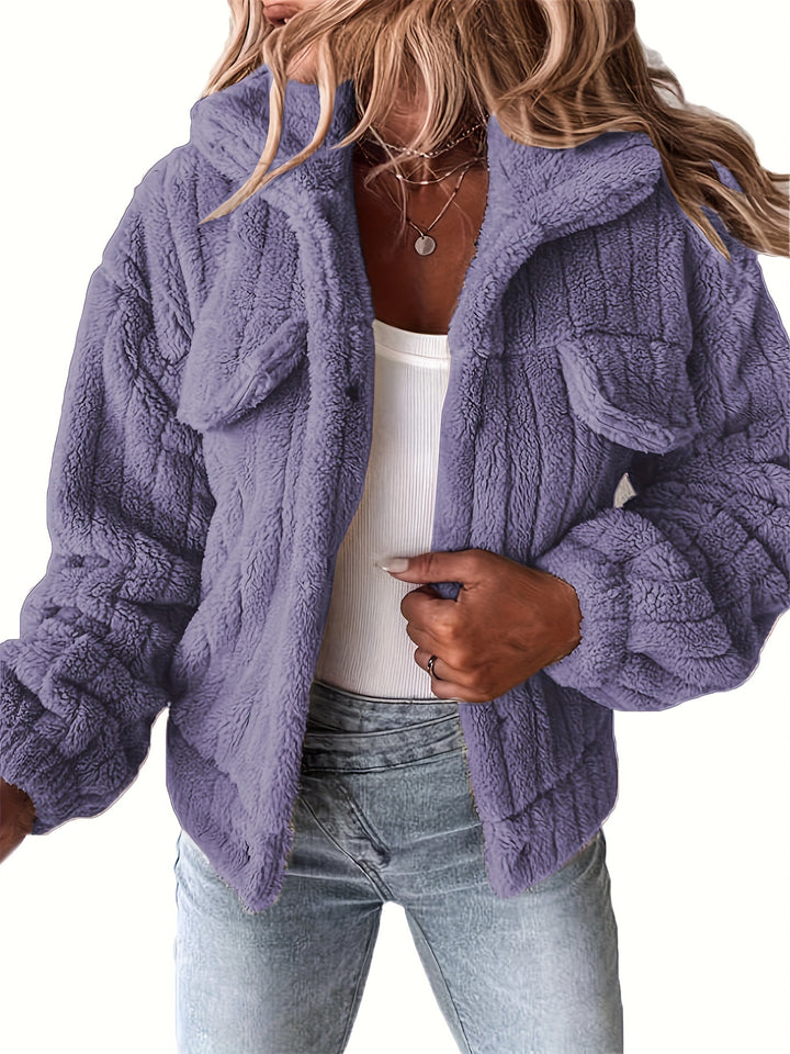 Teddy jas dames | Warme winterjas dames met zakken