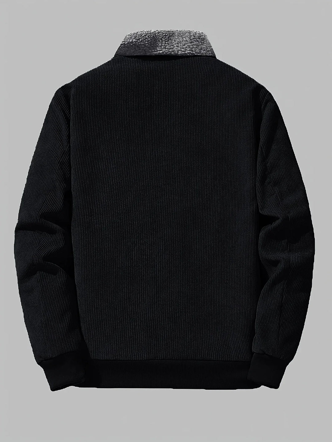 Heren winterjas | Corduroy jas met fleece voering en kraag