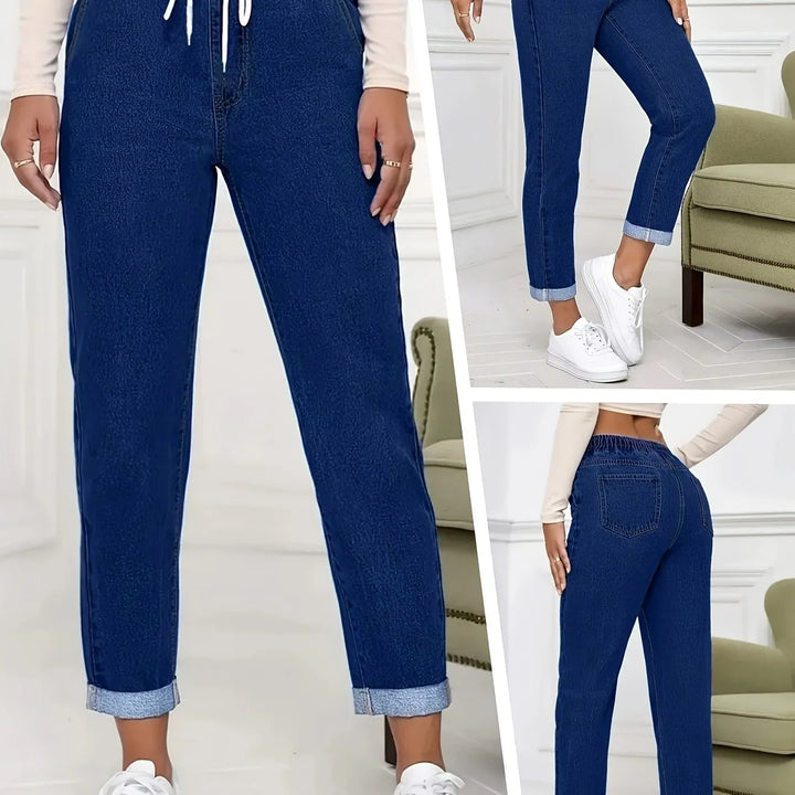 Dames jeans | Lichte spijkerbroek met elastische taille