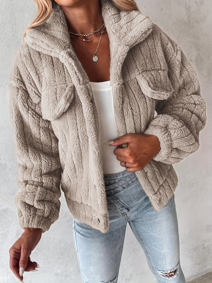 Teddy jas dames | Warme winterjas dames met zakken