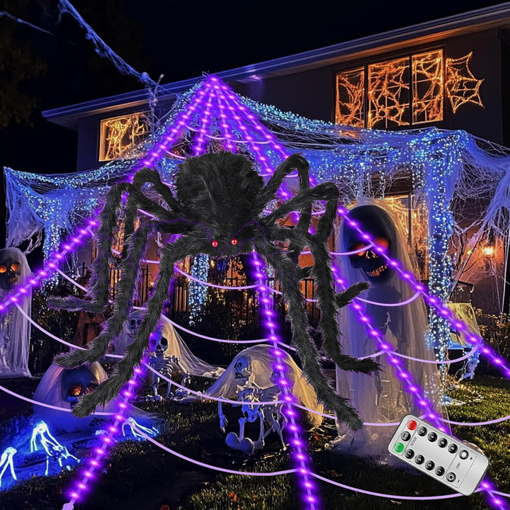 Spectral Web | Lichtgevend XXL spinnenweb voor Halloween