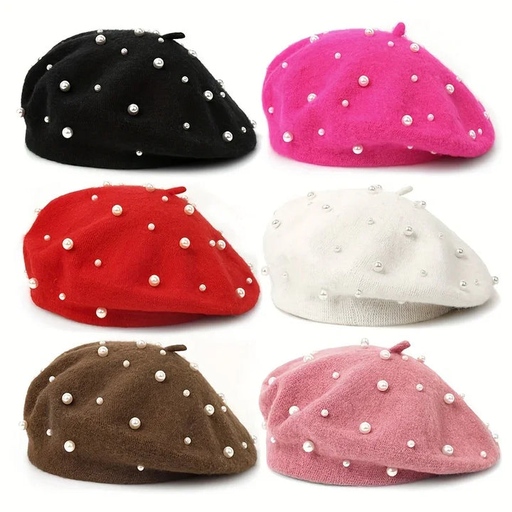 Baret dames met parels | Elegante winter baret voor herfst & dagelijks gebruik