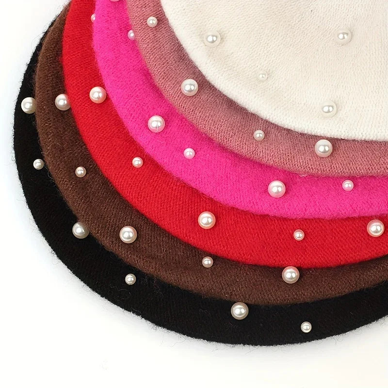 Baret dames met parels | Elegante winter baret voor herfst & dagelijks gebruik