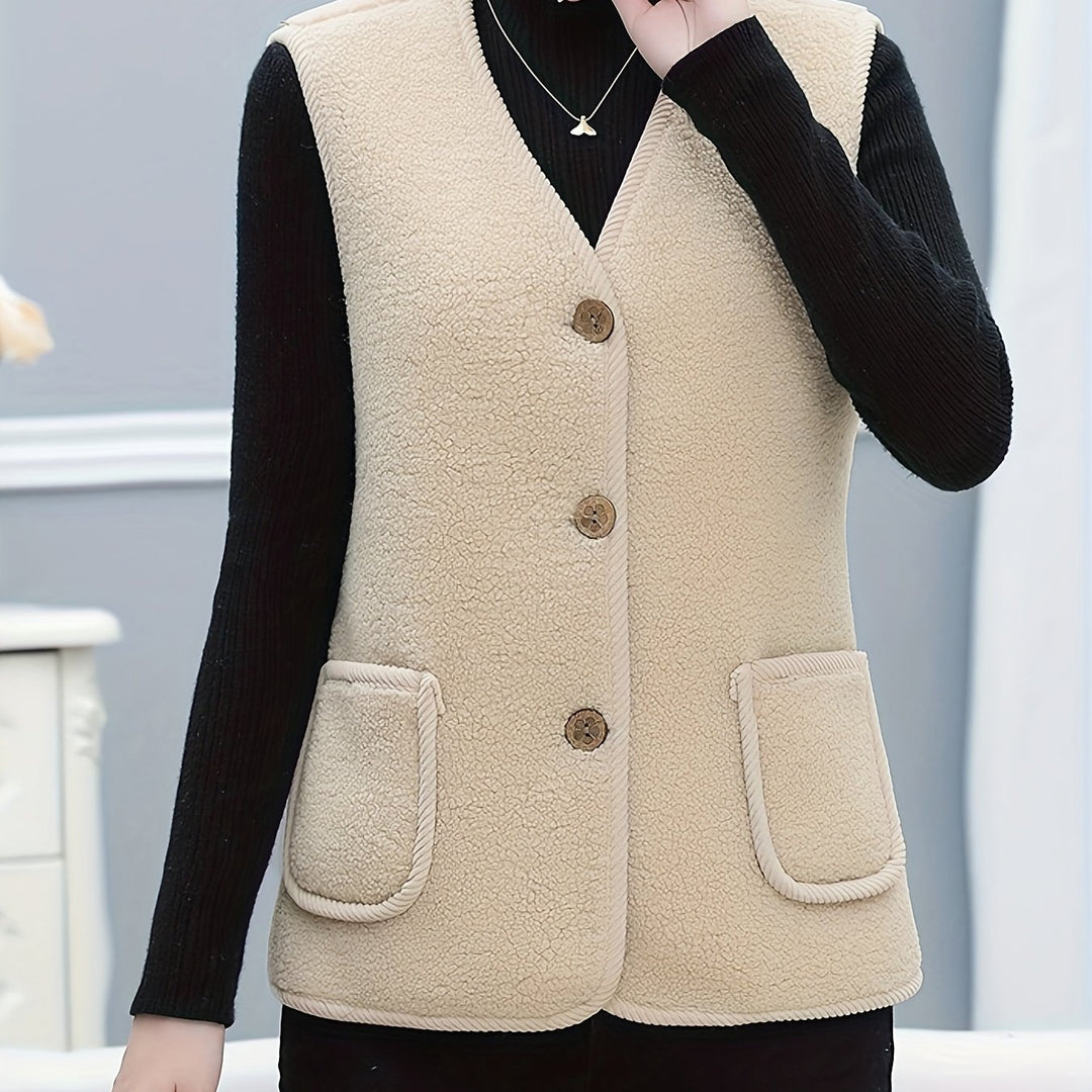 Dames vest | Puffer vest met fleece voering