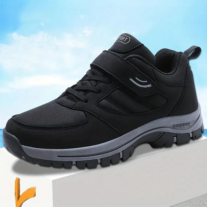 Heren sneakers zwart | Comfortabele sportschoenen met klittenband