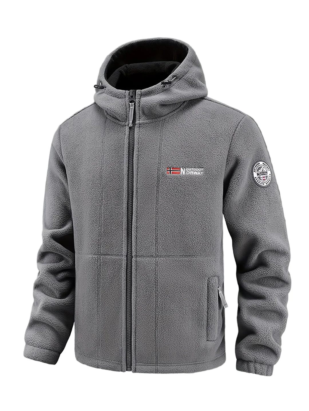 Winter fleece jas heren | Warme jas met capuchon en meerdere zakken