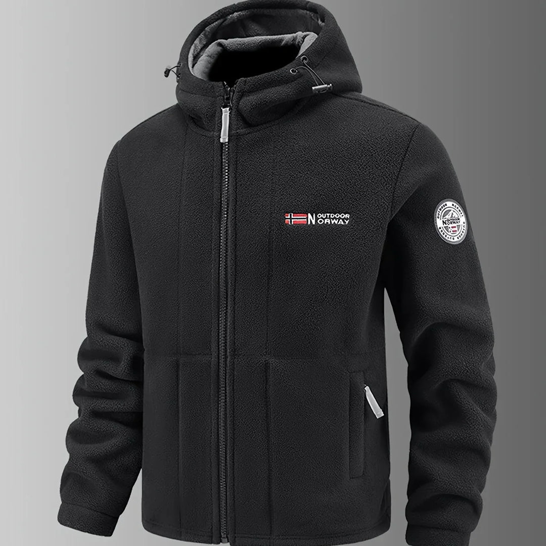 Winter fleece jas heren | Warme jas met capuchon en meerdere zakken