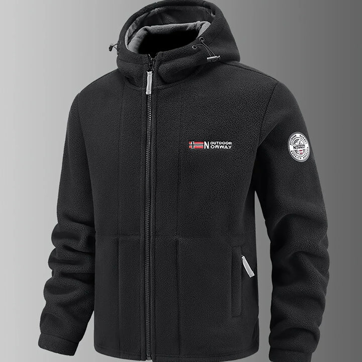 Winter fleece jas heren | Warme jas met capuchon en meerdere zakken