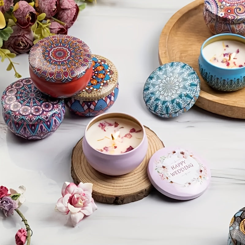 Geurkaars cadeau set | 4 geurkaarsen lavendel roos jasmijn