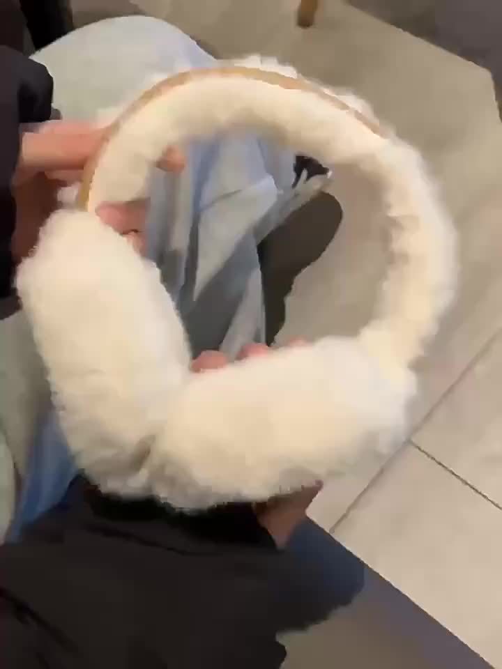 Dames oorwarmers | Fleece earmuffs van suède, opvouwbaar en warm