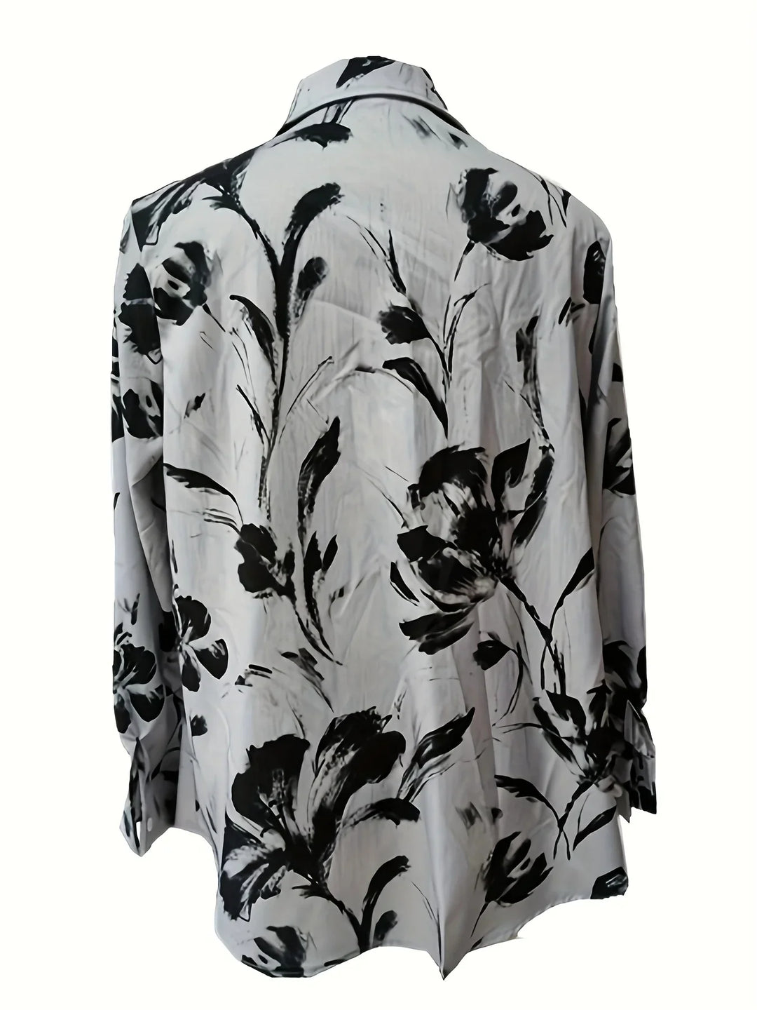Dames blouse | Bloemenprint shirt met knopen en lange mouw