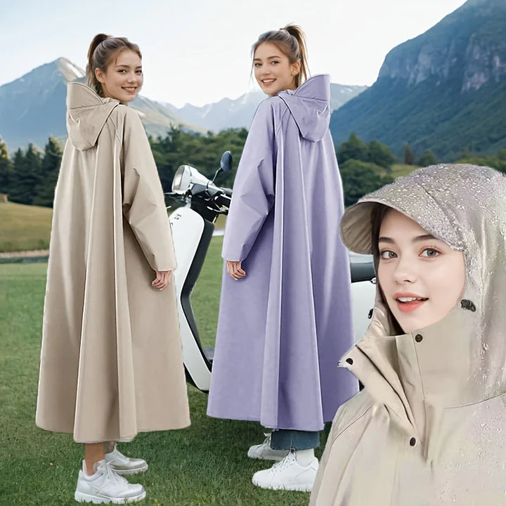 Regenjas dames en heren | Lange waterdichte poncho met capuchon