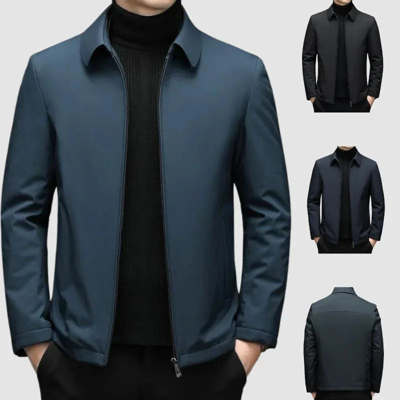 Heren jas | Casual lichtgewicht jacket met kraag en rits