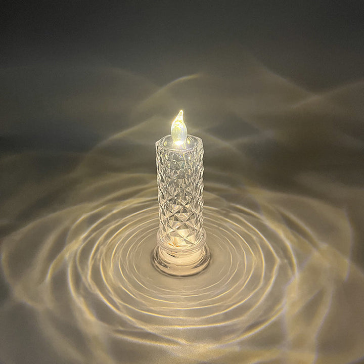 Kristalachtige LED kaars | Sfeervolle lamp met vlam effect
