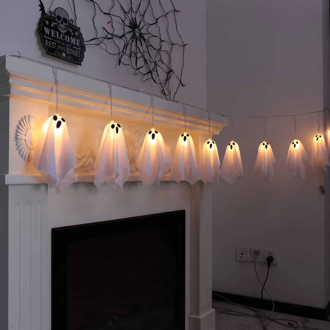 Halloween lichtslinger | Spook lampjes met warm wit licht