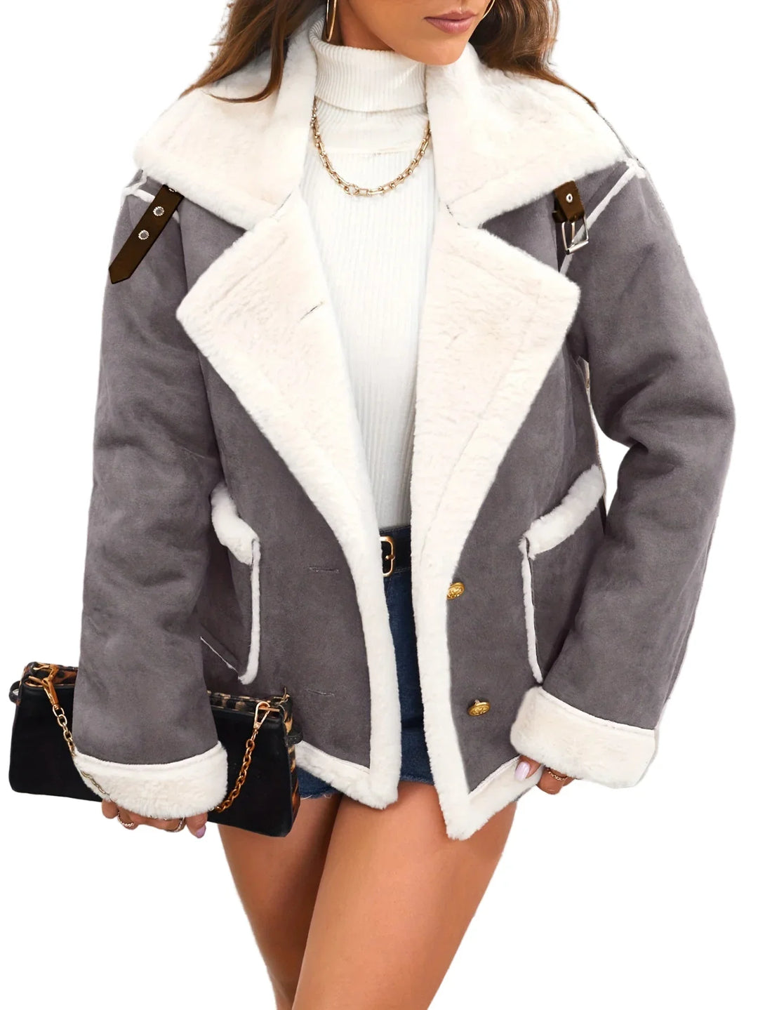 Dames winterjas | Roze teddy jas met witte voering