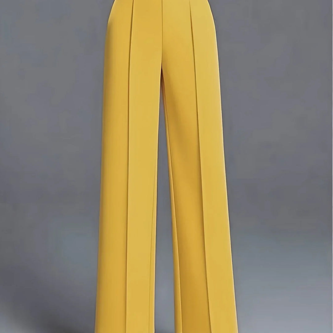 Dames pantalon | Hoge taille wide leg broek voor kantoor