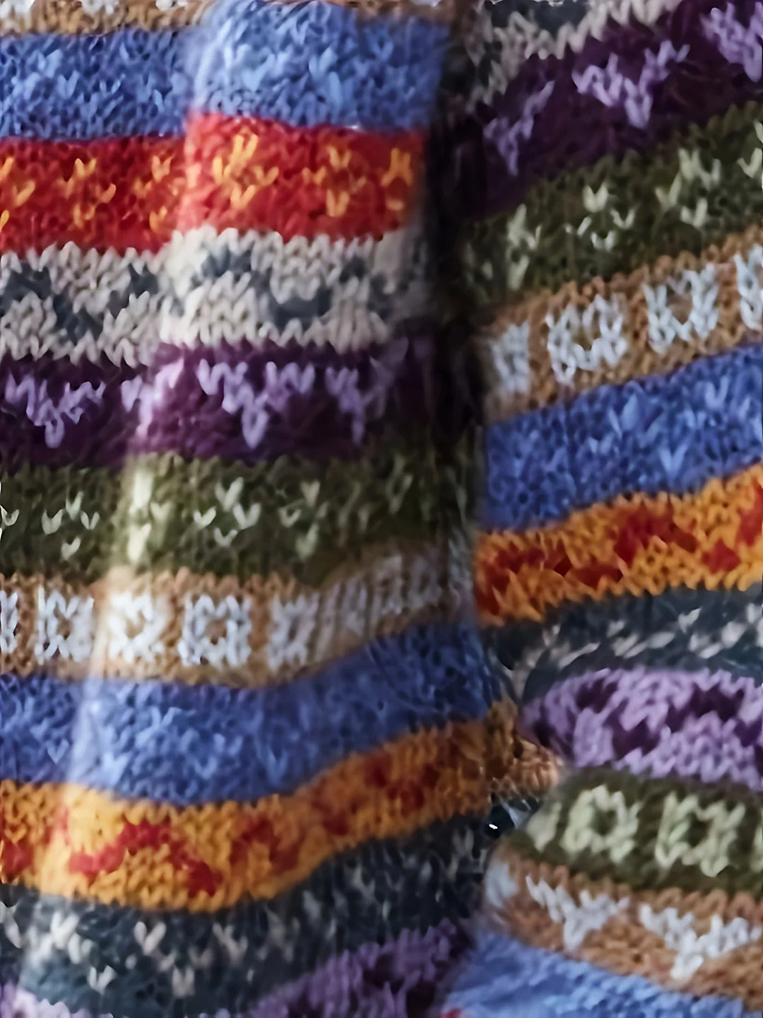 Dames vest | Gebreide trui met fair isle patroon en knopen