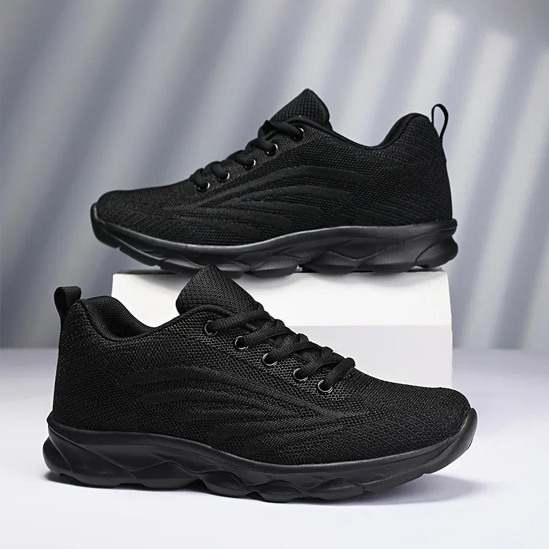 Dames sneakers zwart | Lichtgewicht ademende sportschoenen