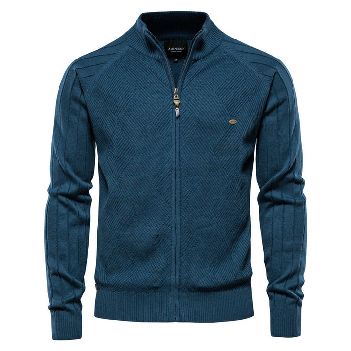 Heren vest | Gebreid vest met rits en hoogsluitende kraag